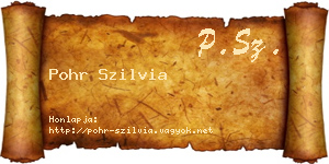 Pohr Szilvia névjegykártya