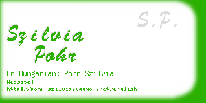 szilvia pohr business card
